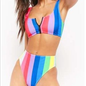 Forever 21 Multi Striped Bikini Small